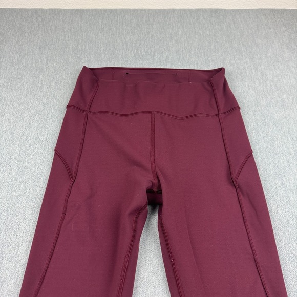 Lululemon Leggings Womens 8 Maroon In Movement 26" 7/8 Tight Yoga Gym Pants - Picture 2 of 12